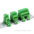 UK replace male and female din rail mounted terminal block connector with flange